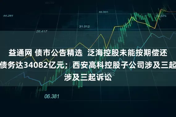 益通网 债市公告精选  泛海控股未能按期偿还有息债务达34082亿元；西安高科控股子公司涉及三起诉讼